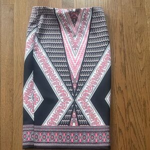 Elegant Black and Pink Patterned Skirt